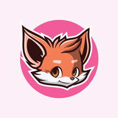 Cute Head Fox Mascot Logo