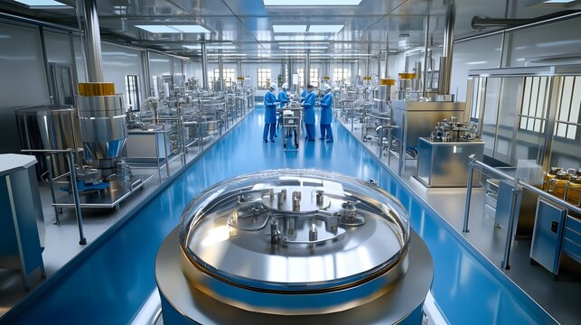 Modern Pharmaceutical Factory Interior
