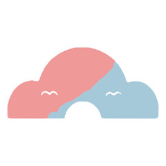 set of pastel color rainbows collection. Boho clipart for nursery decoration with cute rainbows. Perfect for baby shower, birthday, children's party. Gender neutral Scandinavian nursery graphics.