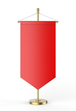 Table top flag stand blank  3d render template illustration for branding and mockup.