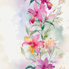 Obraz premium seamless watercolor abstract floral background