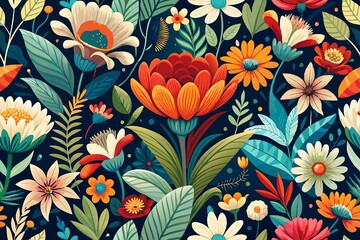 Decorative Floral Patterns. Seamless Flower Textures. Assorted Floral Illustrations. Floral Design Backgrounds. Flower Motif Patterns.