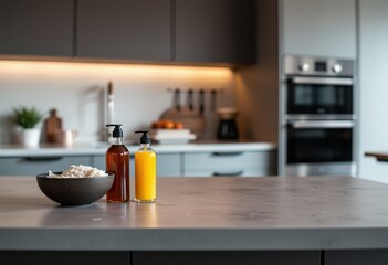 modern kitchen interior with kitchen