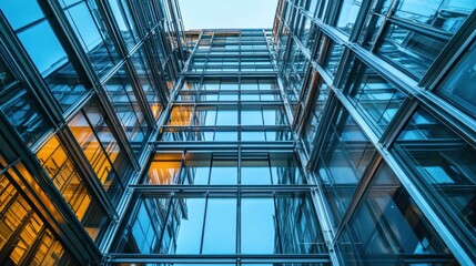 High-rise architecture under development, focusing on the intricate details of the steel and glass framework