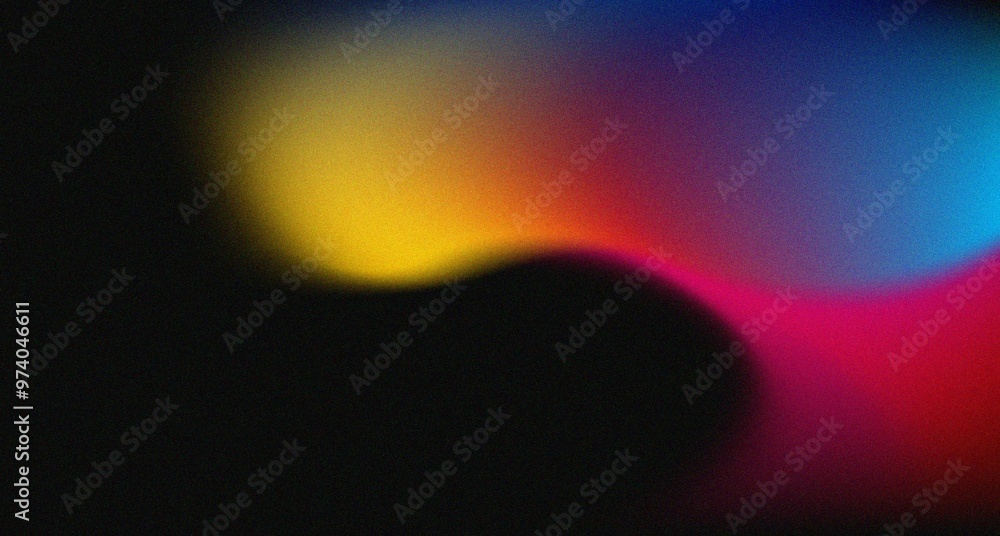 Wall mural multi color on black background with empty space for design or text
