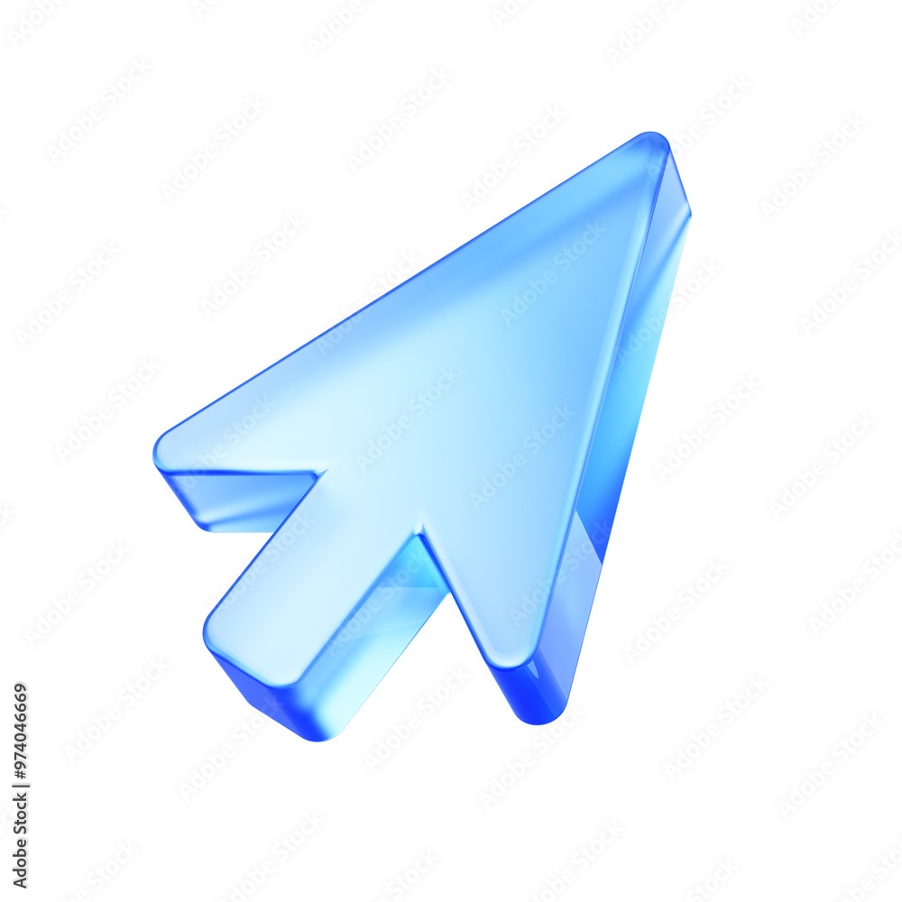 Fototapete 3d click pointer cursor arrow icon on white background