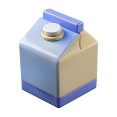 Milk carton box 3D render icon isolated on white background