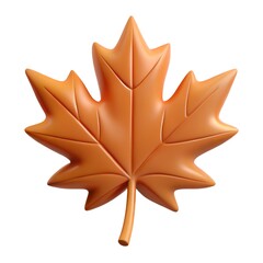 Obraz premium Maple leaf 3D render icon isolated on white background
