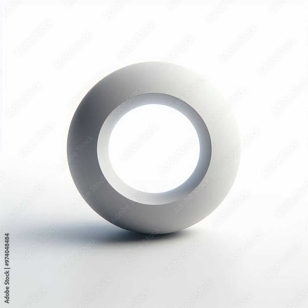 Poster a shiny 3d silver button design featuring an abstract sphere illustration that represents a modern i