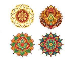 Vibrant Mandala Collection with Bold Colors and Symmetrical Patterns