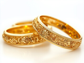 gold wedding bangle isolated in background