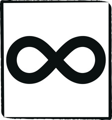 Monochrome Cosmonaut Infinity Icon black color For Emblems, Badges And Levels Vector Illustration