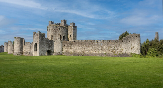Ireland most famous castle "Trim Castle" on a summer day