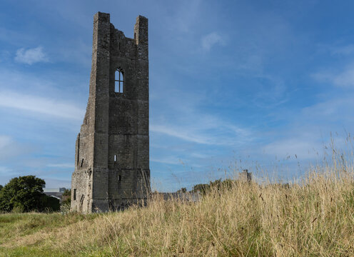 On the grounds of Trim Castle is "St Mary's Abbey" on a hot summ