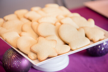 Plain sugar cookies in different styles
