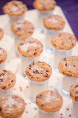 Chocolate chip cookies with milk
