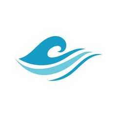 Water wave icon vector template logo
