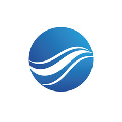 Water wave icon vector template logo