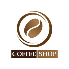 Coffee bean logo and symbol shop image vector
