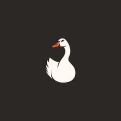 simple swan animal logo vector illustration template design