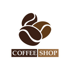 Coffee bean logo and symbol shop image vector