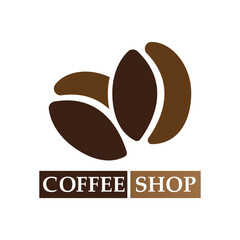 Coffee bean logo and symbol shop image vector