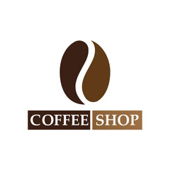 Coffee bean logo and symbol shop image vector
