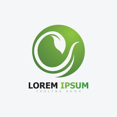 Logos of green Tree leaf ecology
