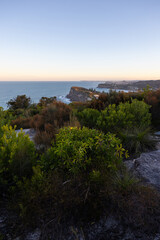 Naklejka premium Layer of hills and cliff at Northern Beaches, Sydney, Australia.