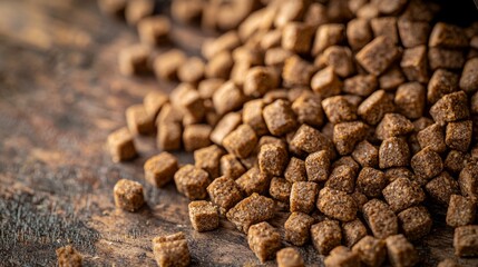 Brown Sugar Cubes on Wooden Background