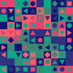 Seamless pattern of geometric shapes. Color template for creative design, covers, posters, banners, clothing, interior, wallpaper and design ideas