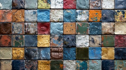 Multicolored rustic digital wall tile design for home interiors or ceramic walls, featuring a blend of wall art decor for use in homes. Suitable for wallpaper, linoleum, textiles, and backgrounds.