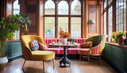 Fototapeta premium Savor gourmet coffee in a chic setting. 