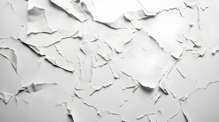 Fototapeta premium Isolated White Paper with Crumpled Texture.