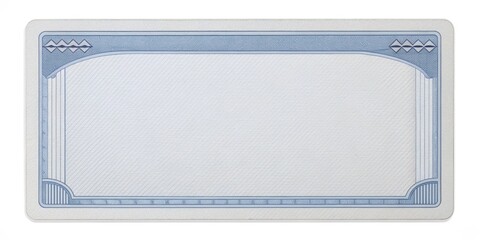 Blank social security card template isolated on white background with empty fields for number, name, and issue date,