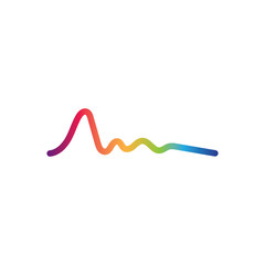 Sound waves logo line vector