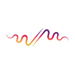 Sound waves logo line vector
