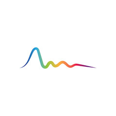 Sound waves logo line vector