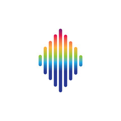 Sound waves logo line vector