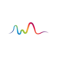 Sound waves logo line vector