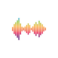 Sound waves logo line vector
