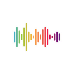 Sound waves logo line vector