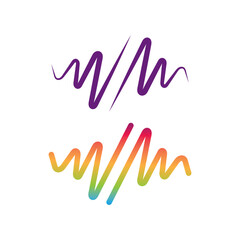 Sound waves logo line vector