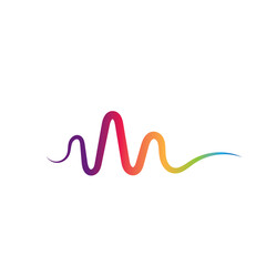 Sound waves logo line vector