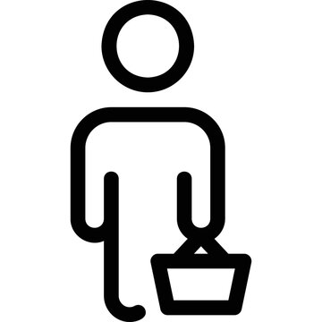 recommend clip art: Simple vector icon shopping cart man