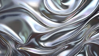 Holographic texture of silver metallic foil; metal shiny abstract backdrop