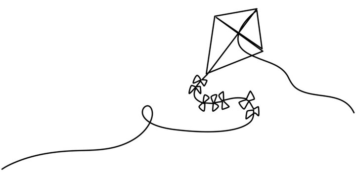 recommend clip art: Kite   continuous one line drawing of outline vector illustration, Vector Kite, Continuous one line drawing of kite line art drawing vector illustration, Kite One line drawing on white background