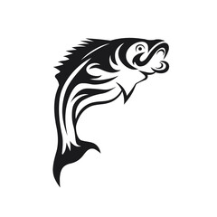 jumping fish silhouette vector