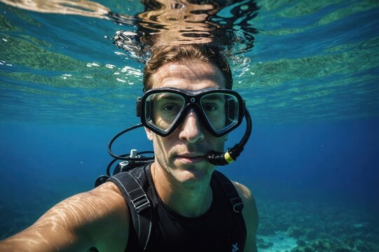 Underwater portrait of A snorkler