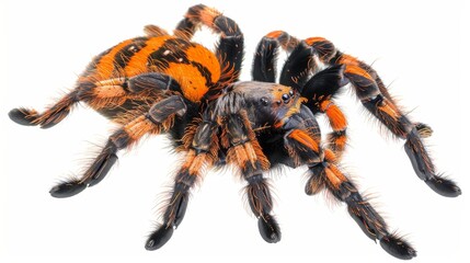 Detailed and realistic creepy spider clipart for halloween   watercolor isolated on white background